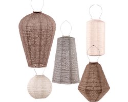 Lumiz Tuinlamp op zonne energie - Solar Lampion - Seychellen Set - 5 stuks