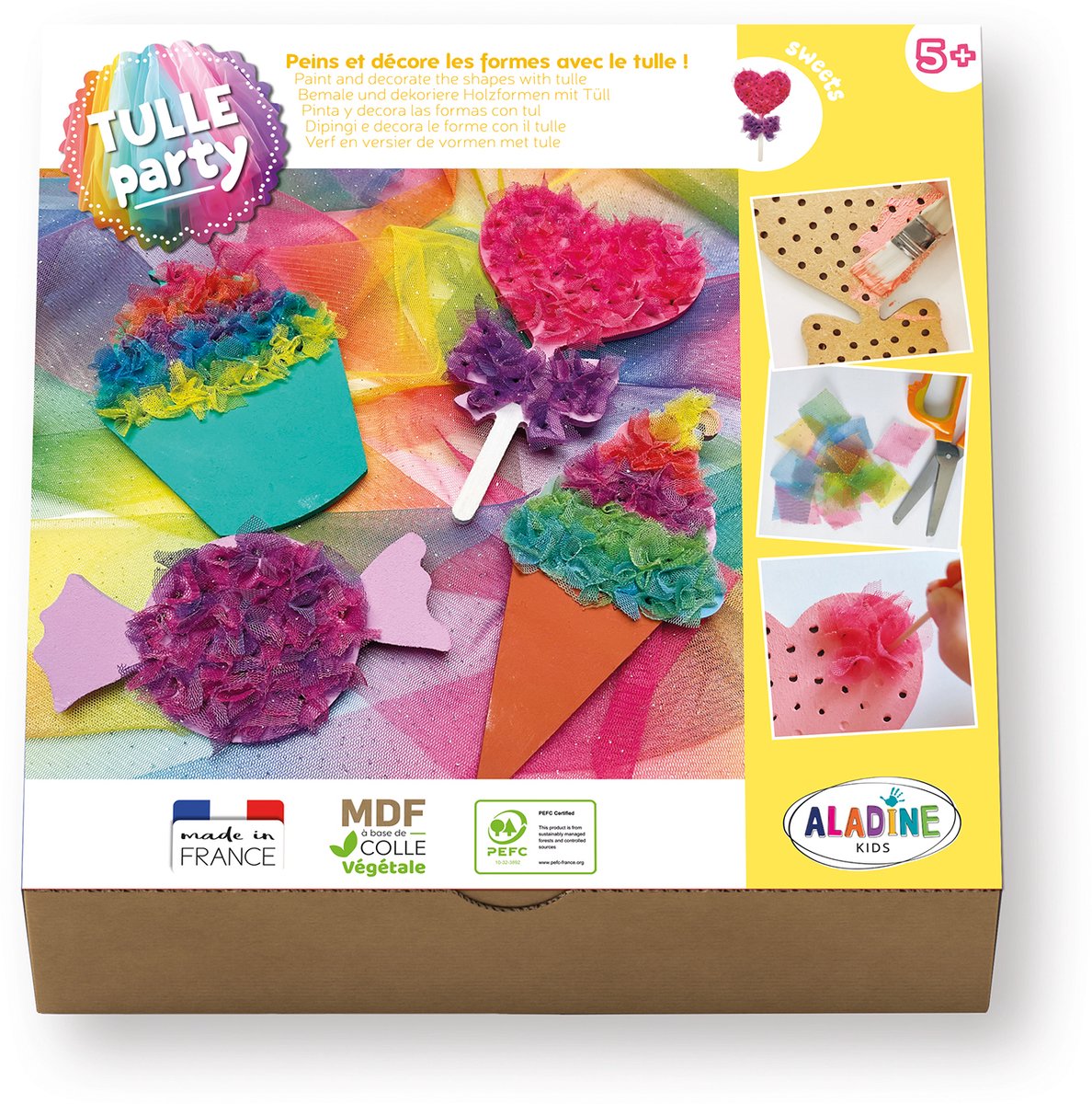 Aladine creatieve tule knutselset snoep - kleurrijk speelgoedpakket.
