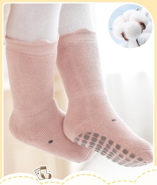5 Paar Baby Sokken Anti-Slip Winter Dikke Katoen voor Kruipers en Peuters van Merkloos — afbeelding 3