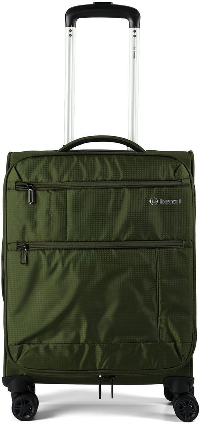 Benzi 5825 4 wielen Cabinewagen 55 cm met uitbreidingsplooi - Zachte bagage - Slot met sleutel - grün