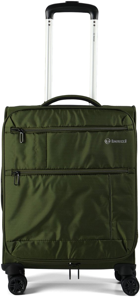 Benzi 5825 4 wielen Cabinewagen 55 cm met uitbreidingsplooi - Zachte bagage - Slot met sleutel - grün