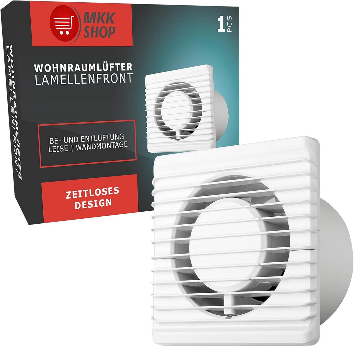 Aanloopventilator Badkamer en Toilet met Terugslagklep Diameter 100 mm