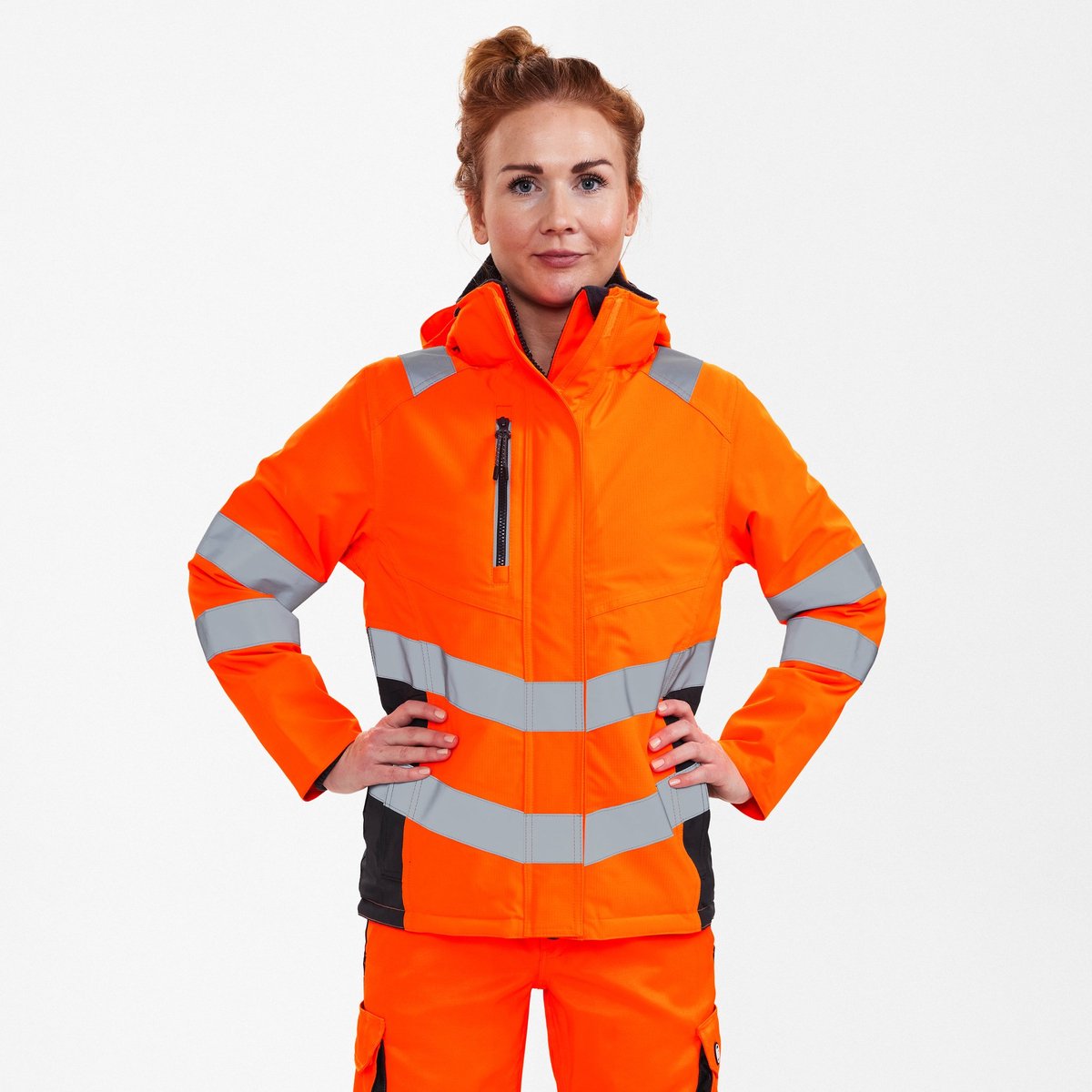 Engel Safety winterjack voor dames 1943-930 - Hi-vis Orange / Anthracite Grey - XS