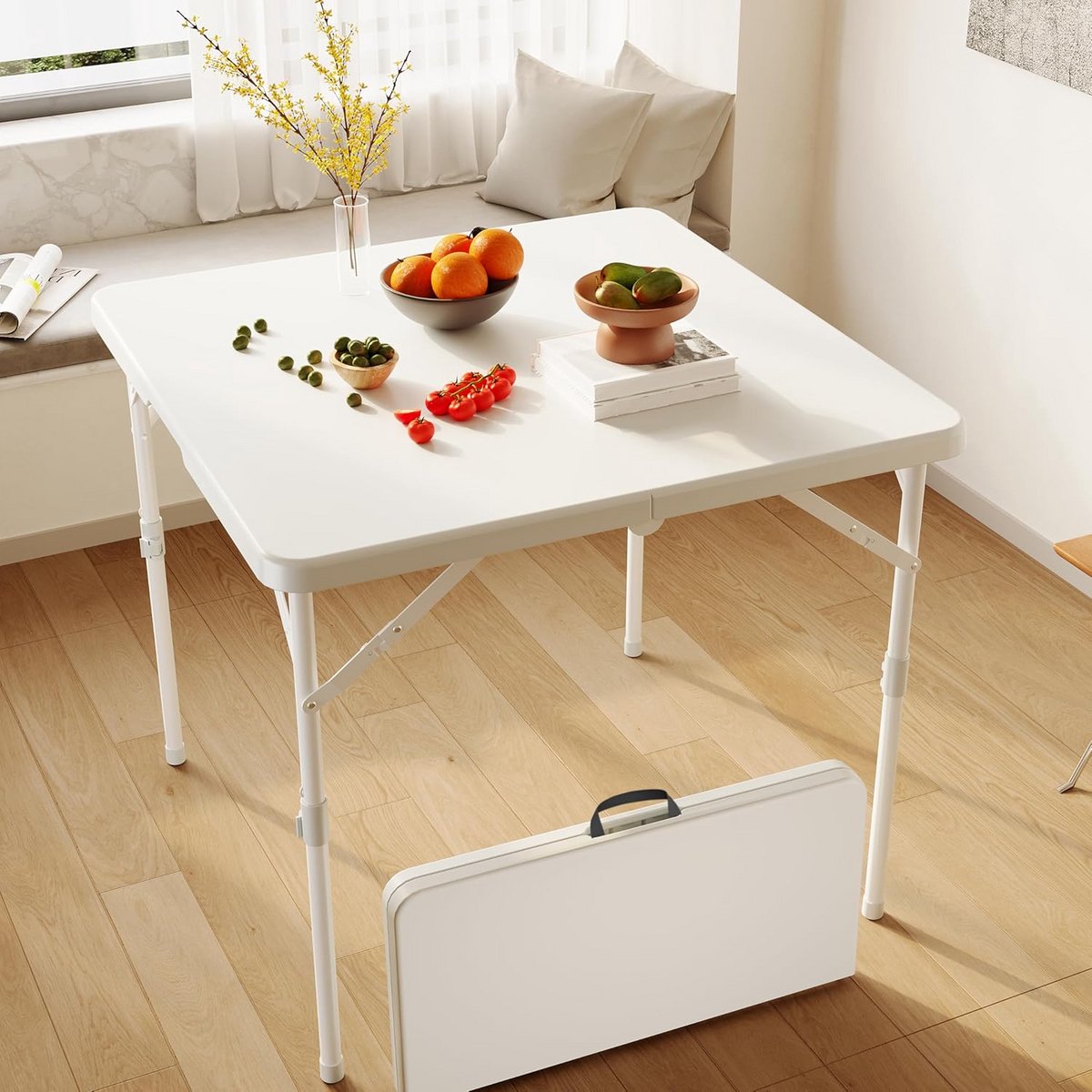 Vierkante Opvouwbare Tafel 86.4 cm - Draagbaar & Stevig - Picknick & Camping