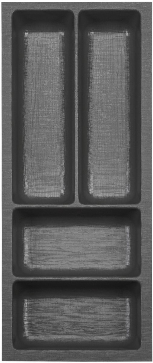 ORGA-BOX 3 Besteklade diepte: 473 x breedte: 191 mm antraciet met zeildoekstructuur voor 30 mm laden, bijv. in Nobilia-keukens vanaf 08.2012.