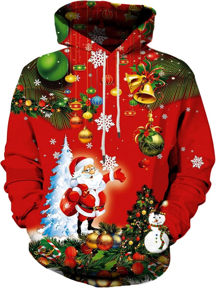Casual Unisex Hoodie met 3D Print en Grote Zakken