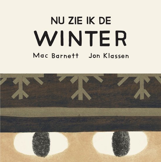 Boek met de titel 'Nu zie ik de winter' en sneeuwvlokken patroon.
