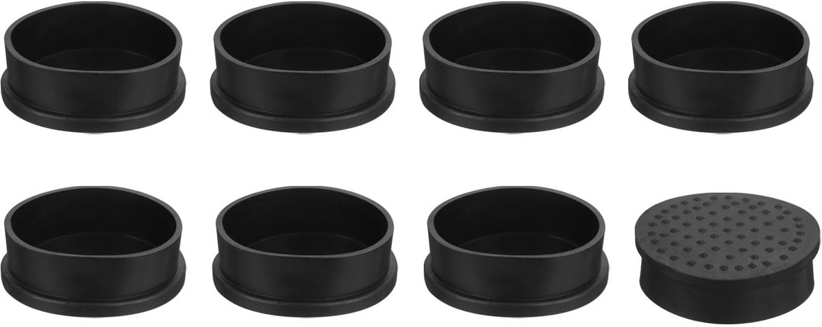 Ronde Stoelpootdoppen Zwart 53 mm - 8 Stuks PVC Meubelbeschermers Antislip