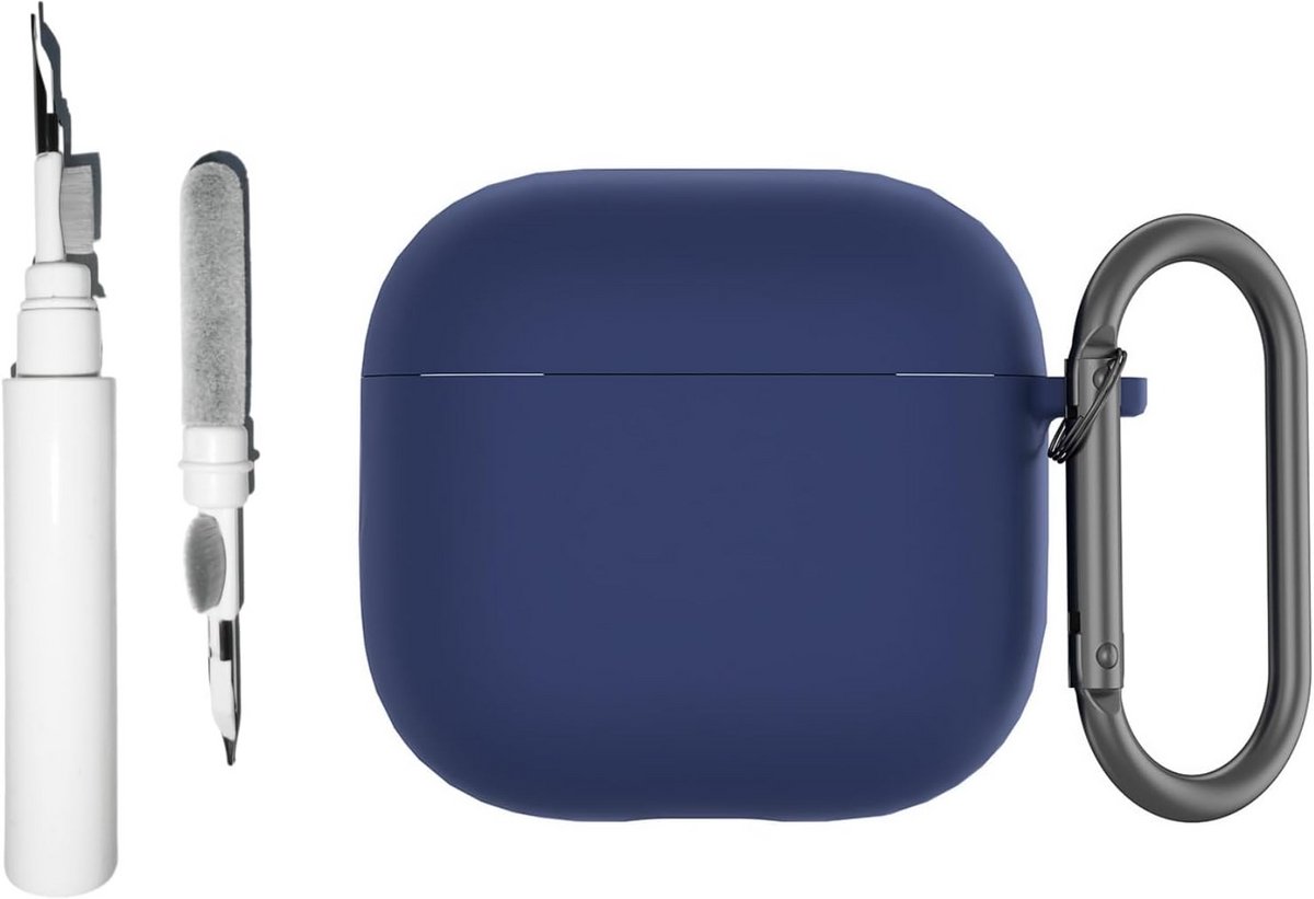 3-in-1 Siliconen Hoes voor AirPods 4® met Sleutelhanger & Reinigingsset - Schokabsorberende Bescherming