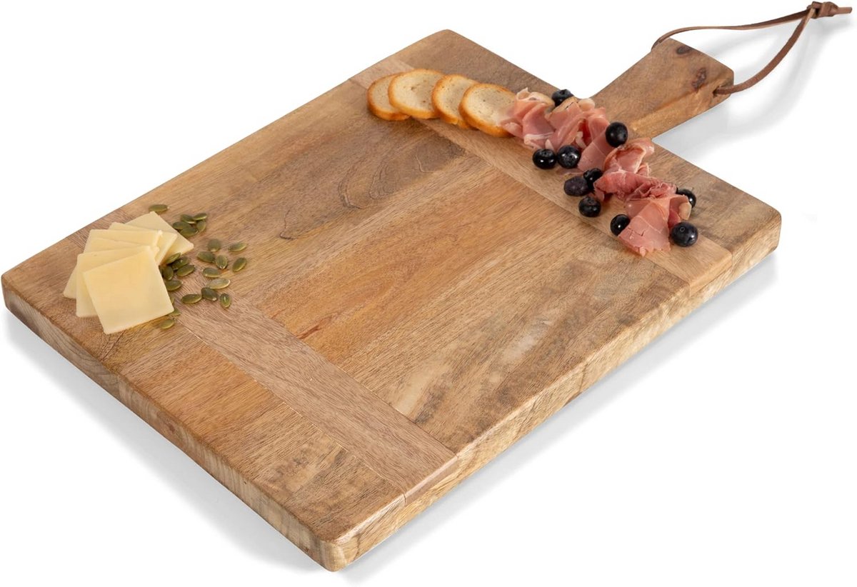 Grote Rechthoekige Serveerplank van Mangohout voor Charcuterie en Kaas