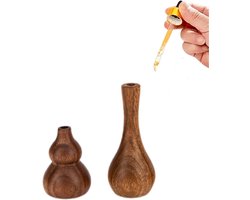 Daity Set van 2 houten aromadiffusers voor in de auto - in een vaas van walnoothout - voor essentiële oliën - met een langdurige geur - geschikt voor auto's - huizen - badkamers en kantoren (bruin).
