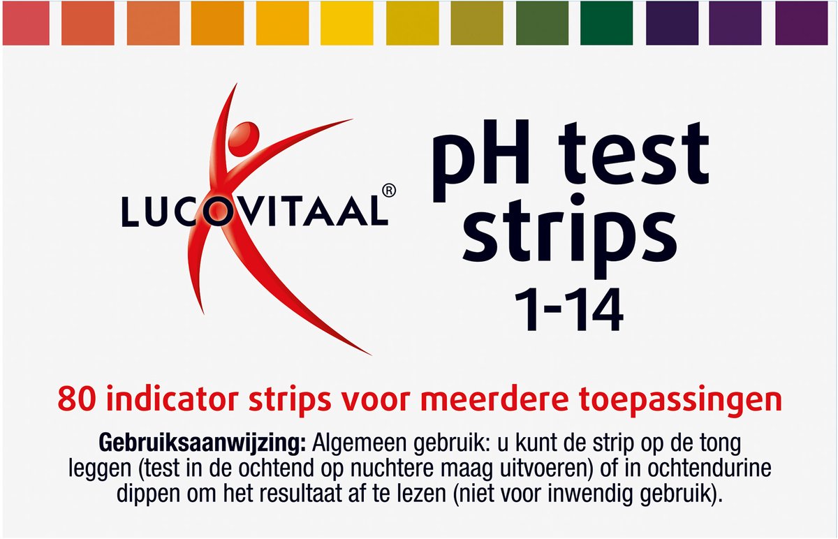 Bol.com Lucovitaal - Zuur Base pH test strips - 80 stuks aanbieding