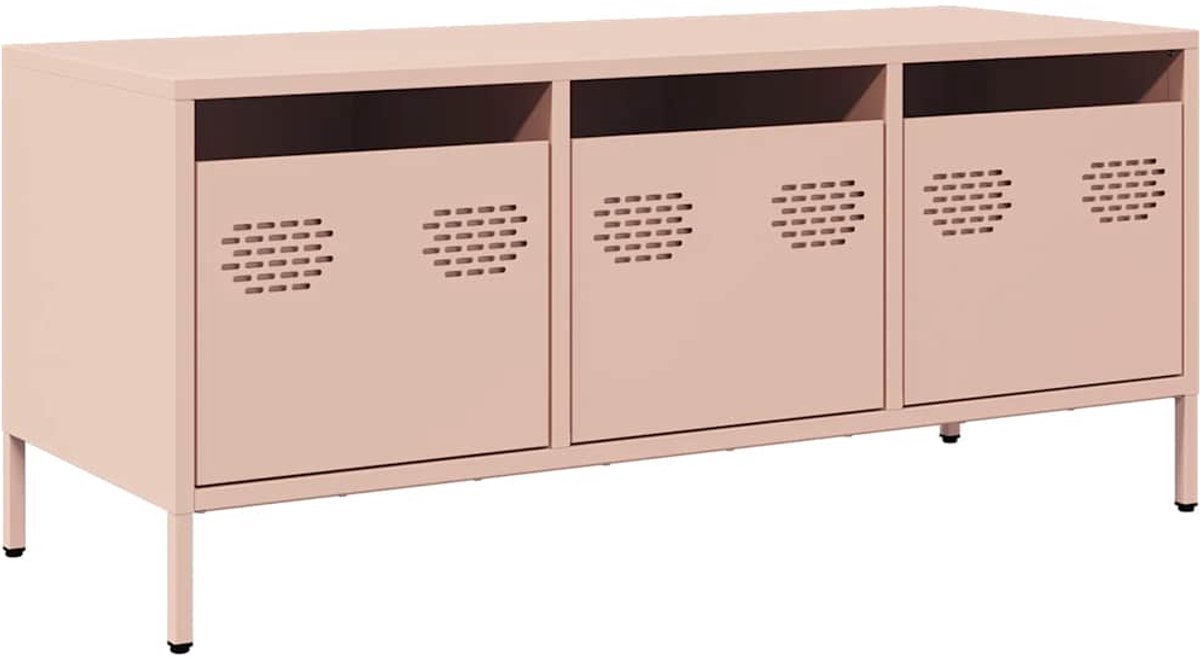 vidaXL - Tv-meubel - 101,5x39x43,5 - cm - koudgewalst - staal - roze