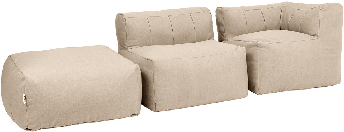 icon - Zen Modulaire Hoekbank - Driedelige Bank met Hoekelement - Binnen en Buiten - Beige