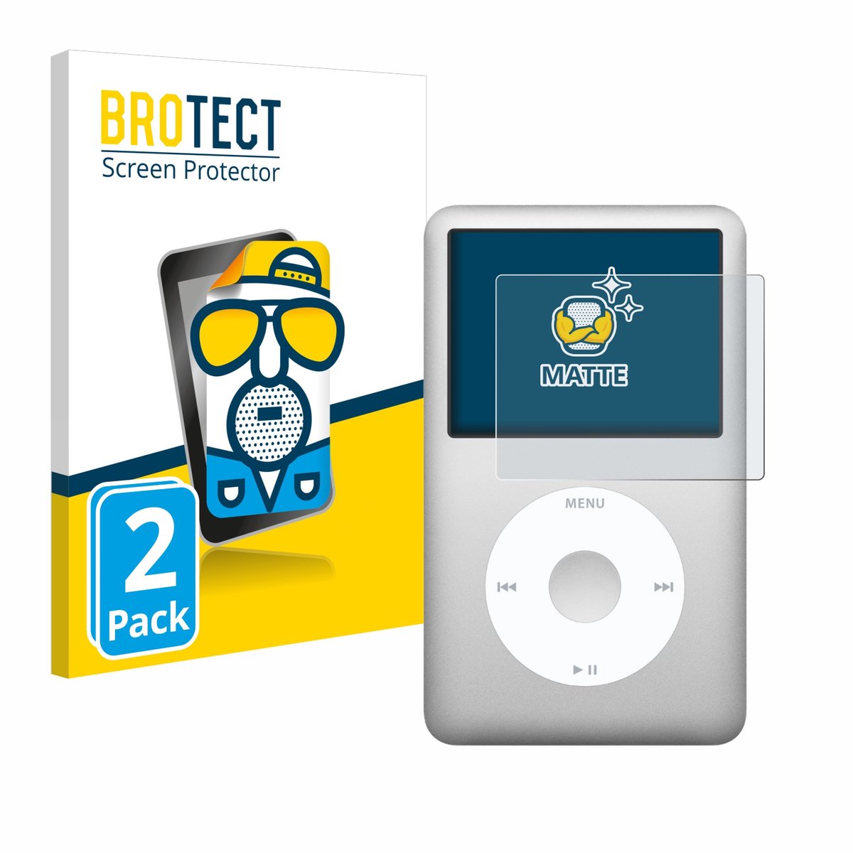 BROTECT - Screenprotector voor iPod classic Gen 5-7 - Folie Beschermfolie matte 2 Stuks