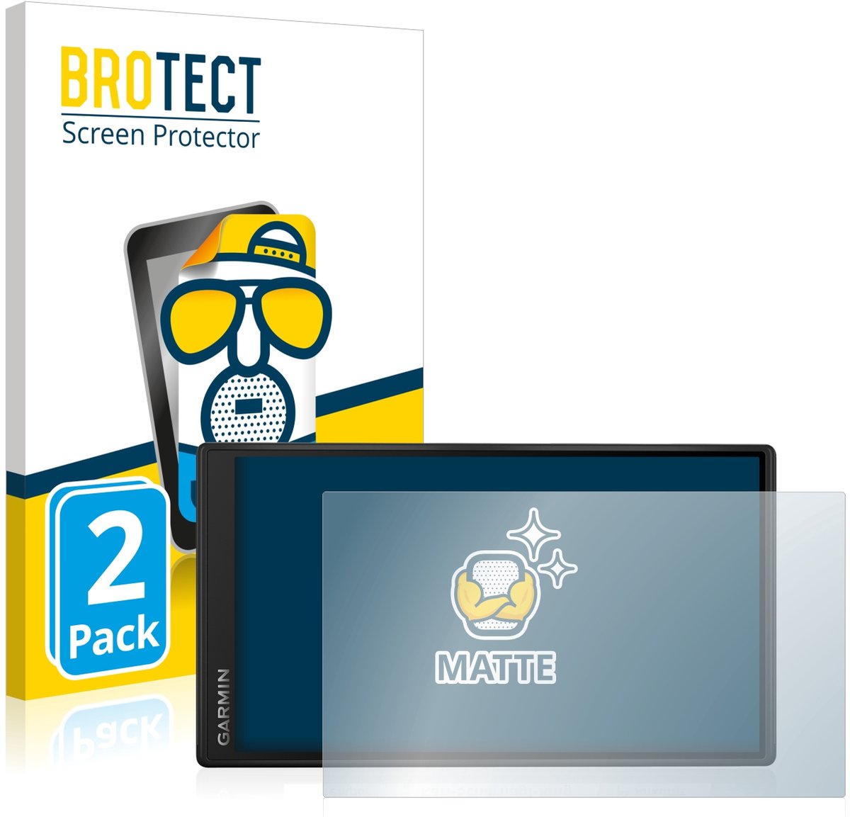 BROTECT - Screenprotector voor Garmin DriveSmart 55 - Folie Beschermfolie matte 2 Stuks