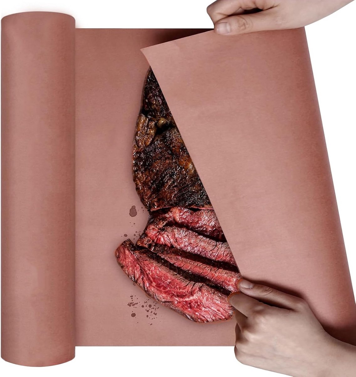 Rookpapier Slagerpapier Roze 30cm x 30m - BBQ Kraftpapier voor Vis, Vlees en Grillen