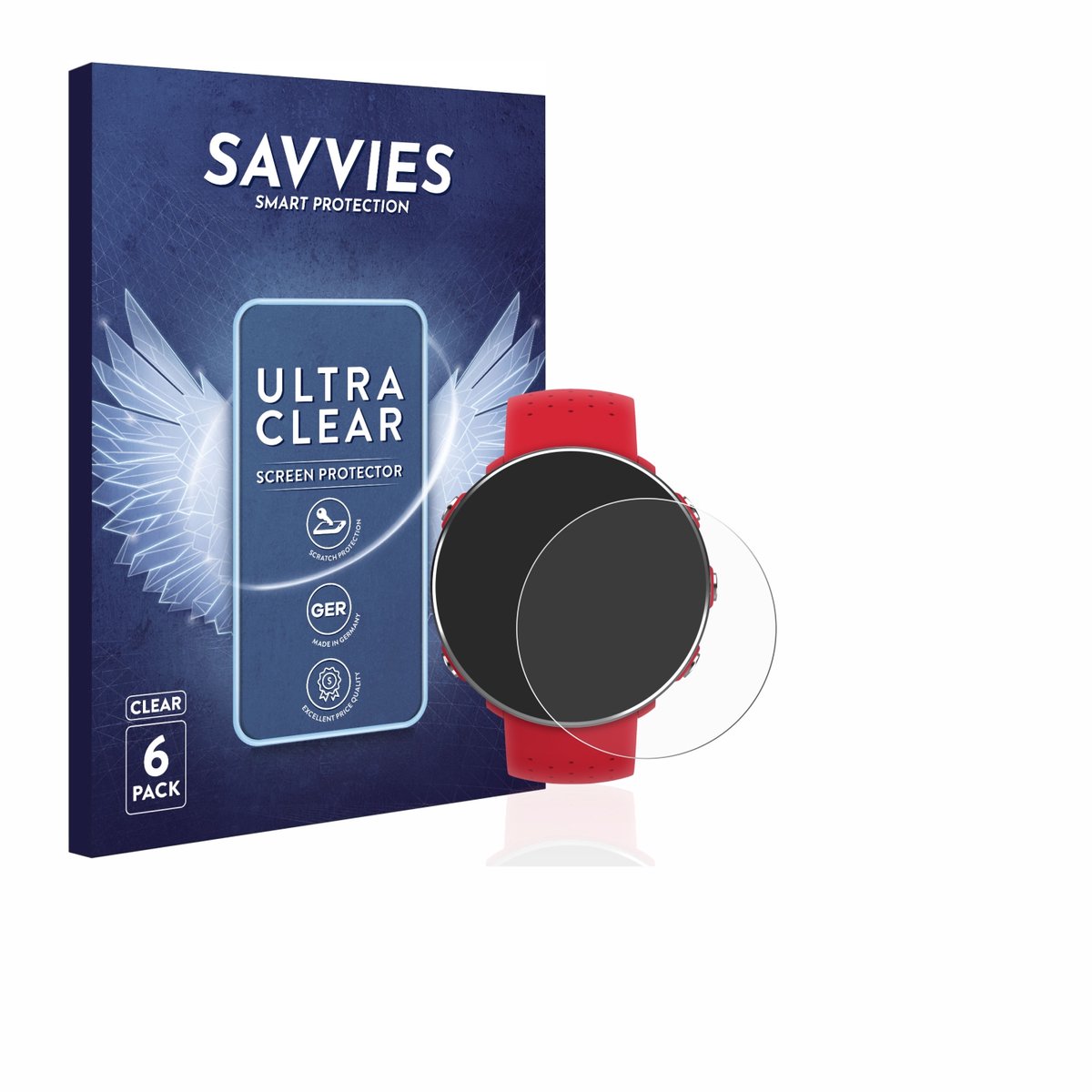 Savvies - Screenprotector voor Polar Vantage M - Folie Beschermfolie transparant 6 Stuks