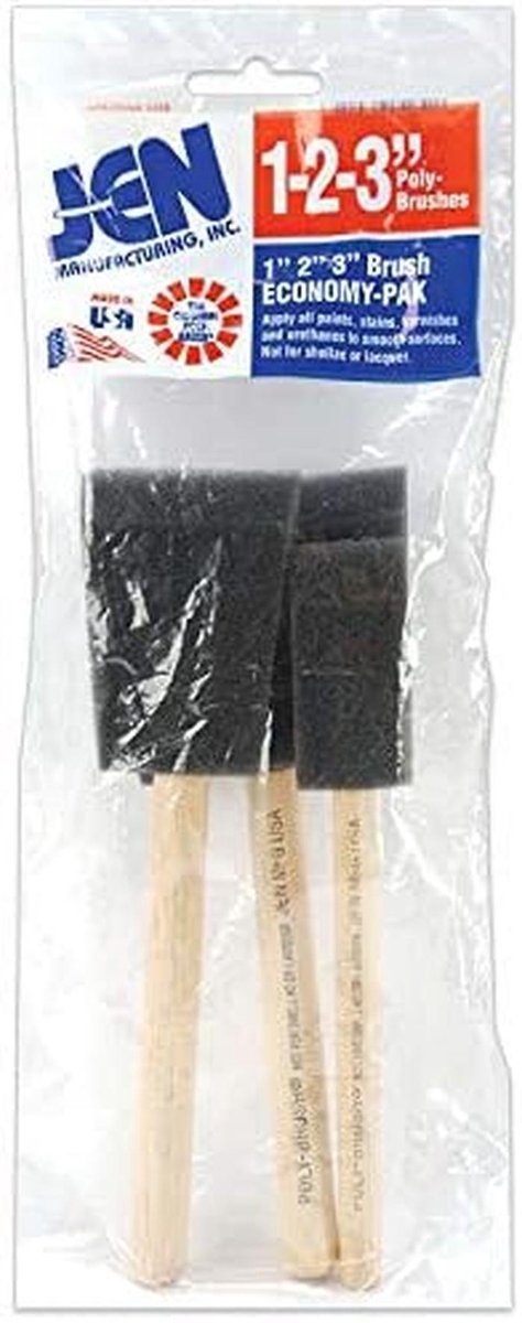 Poly Schuimkwast Set voor Alle Soorten Verf 1 Inch
