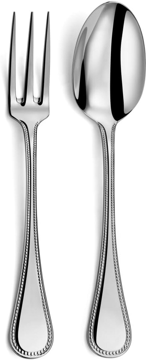 Grote Serveervork en Serveerlepel Set RVS 18/10 Hoogglans