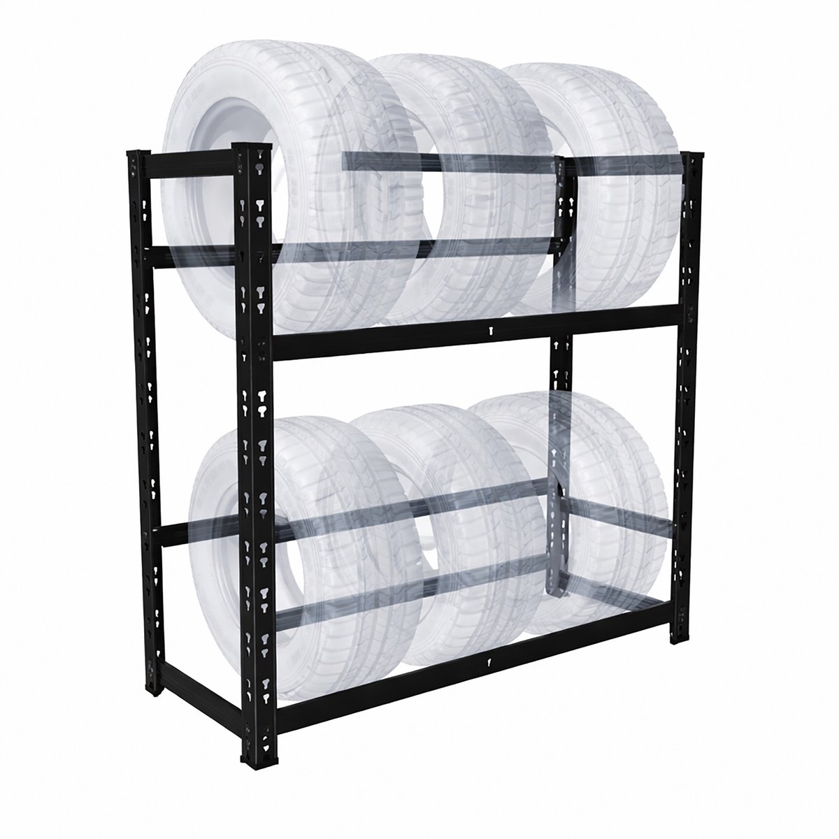 Bandenrek - voor 4-6 banden -100 x 85 x 35 cm - zwart