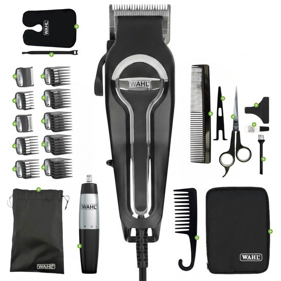 Tondeuse Wahl Elite Pro + 22 Accessoires - 40% Sneller Scheren door Zelfslijpende Messen - Haartrimmer Mannen - Tondeuze - Tondeuse Mannen Hoofdhaar - Ultimate Complete Edition