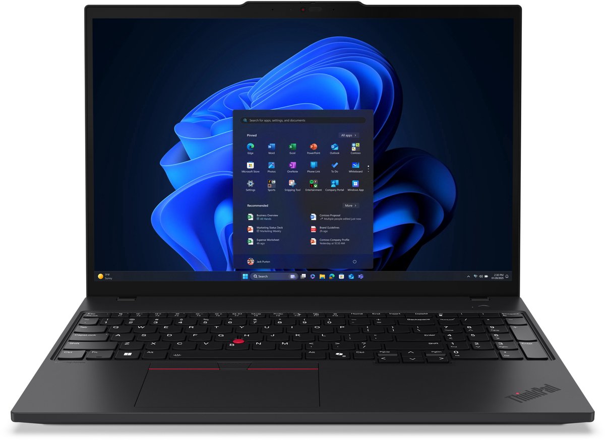 Lenovo ThinkPad T16 Gen 4 (Intel) Copilot+ PC Intel Core Ultra 5 226V Laptop 40,6 cm (16") WUXGA 16 GB LPDDR5x-SDRAM 512 GB SSD Wi-Fi 7 (802.11be) Windows 11 Pro Engels Zwart