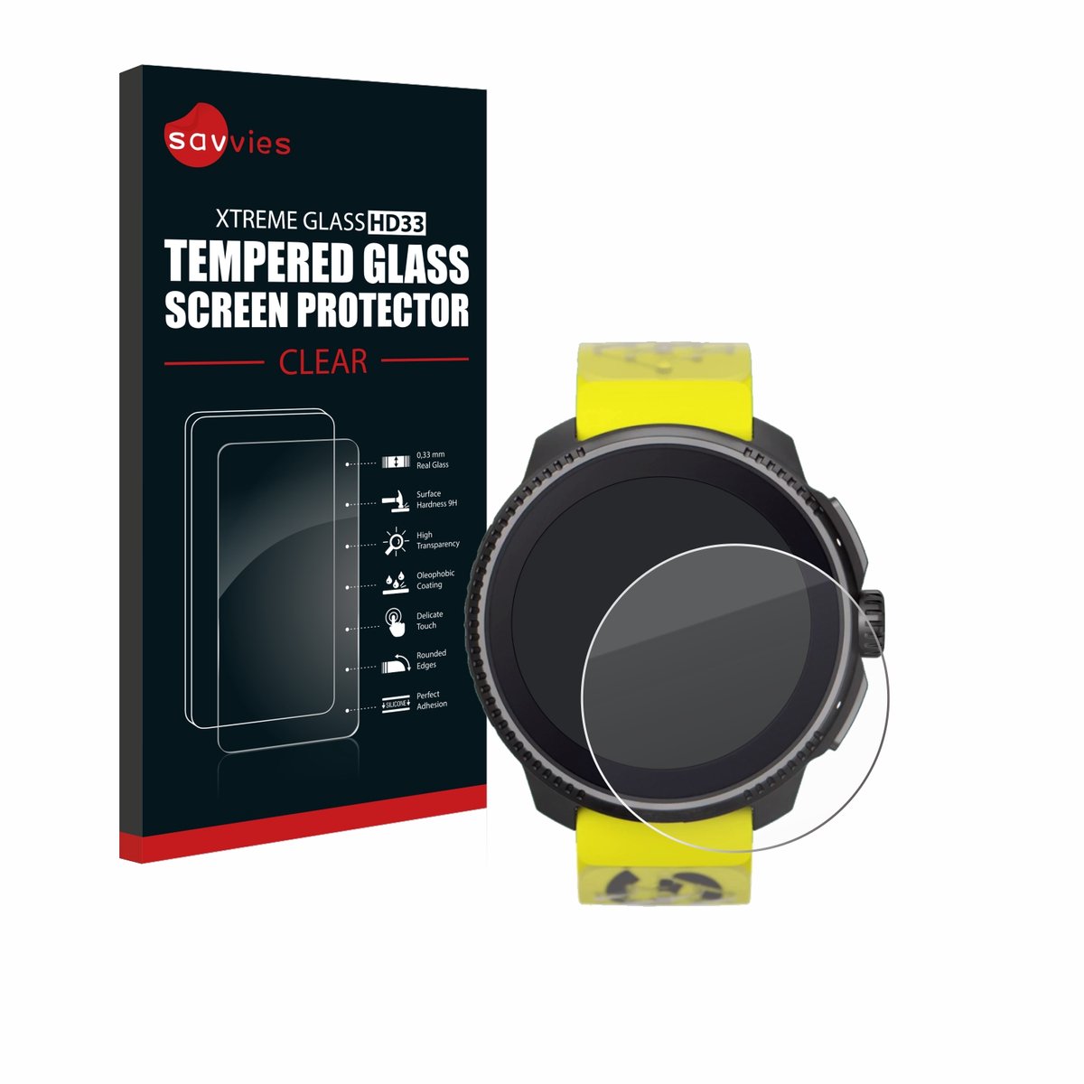 Savvies - Glas Screenprotector voor Suunto Race / 2 - Gehard Beschermglas 9H