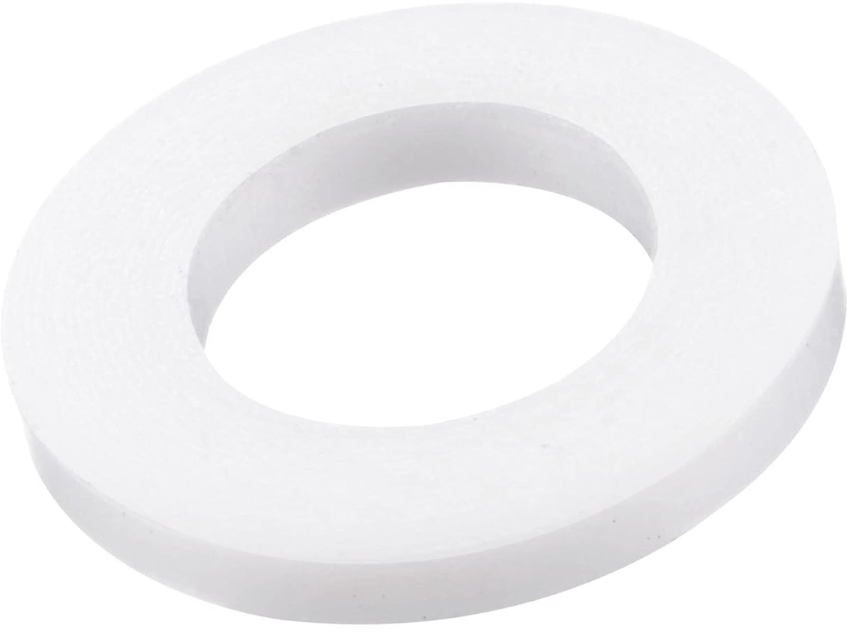 10 stuks PTFE platte afdichting, 18 mm o.d. 10 mm i.d. 2 mm dik 1/2 inch-flens wit