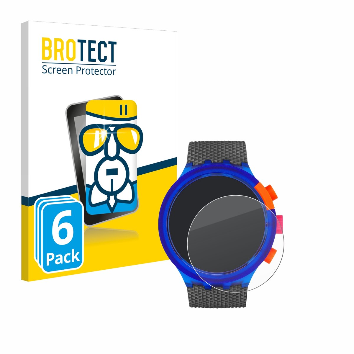 Screenprotector 6 Stuks voor Swatch Neon Party Beschermglas transparant