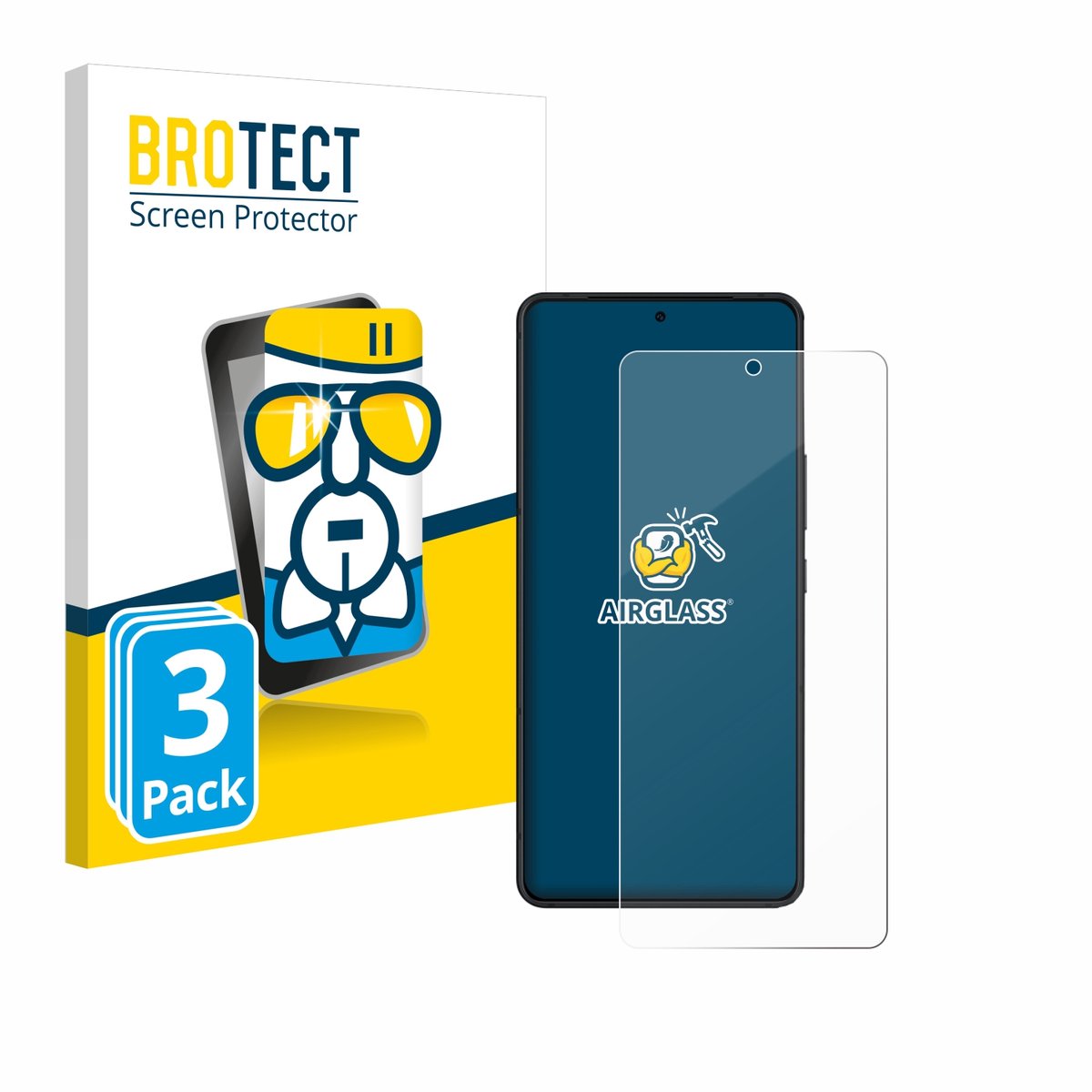 Screenprotector 3 Stuks voor ASUS ROG Phone 8 Pro Edition Beschermglas transparant