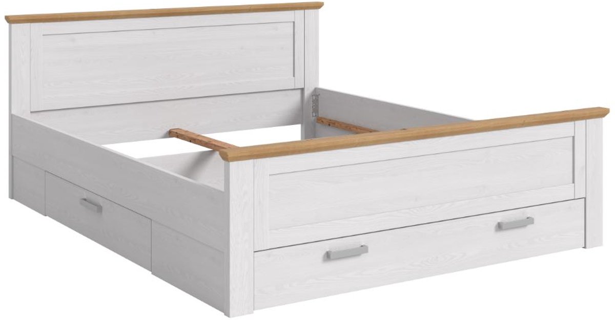 Verona bed 180x200cm met opbergruimte Siberische lariks decor, eik decor.