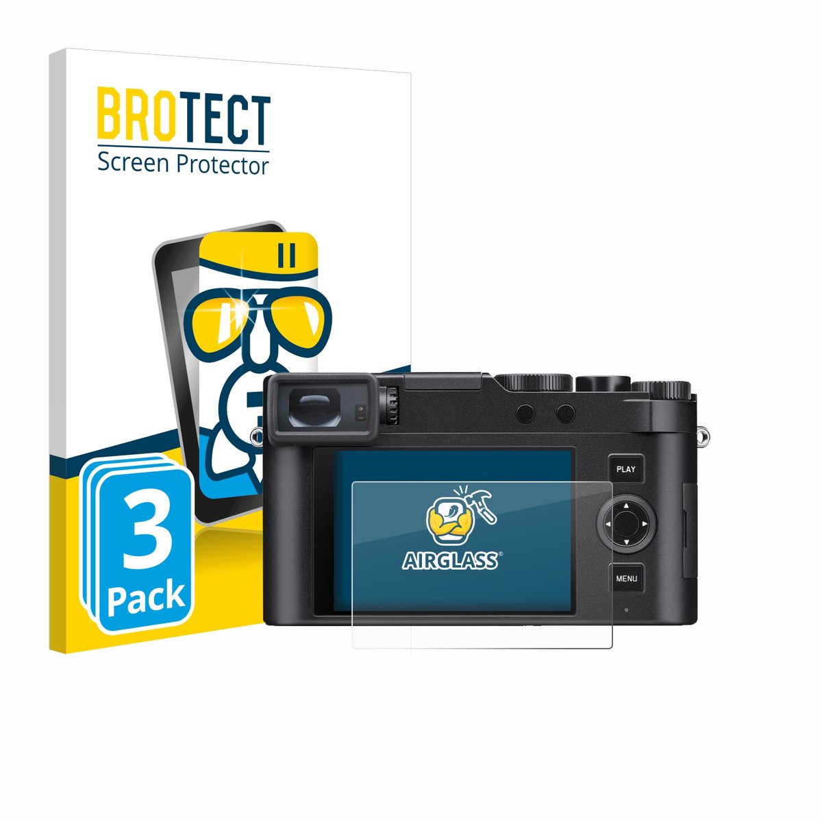 Screenprotector 3 Stuks voor Leica D-Lux 8 Beschermglas transparant