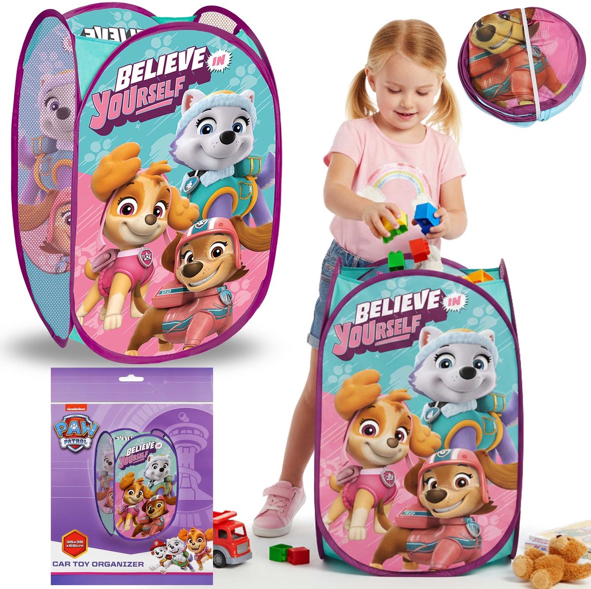 Paw Patrol Opvouwbare speelgoedmand, opbergmand voor de kinderkamer, ruim 70L