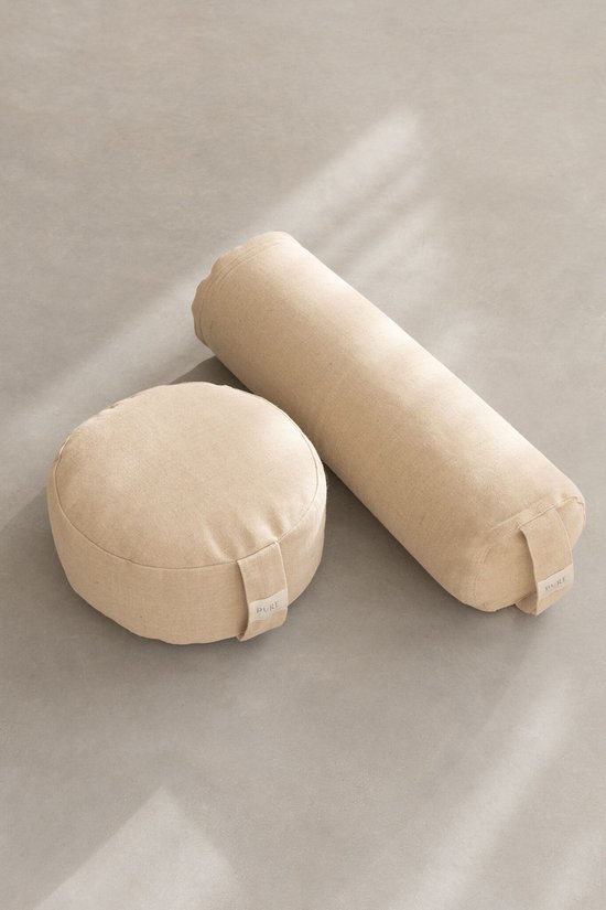 Yoga bolster eco jute bruin rond - Pure van Merkloos — afbeelding 3