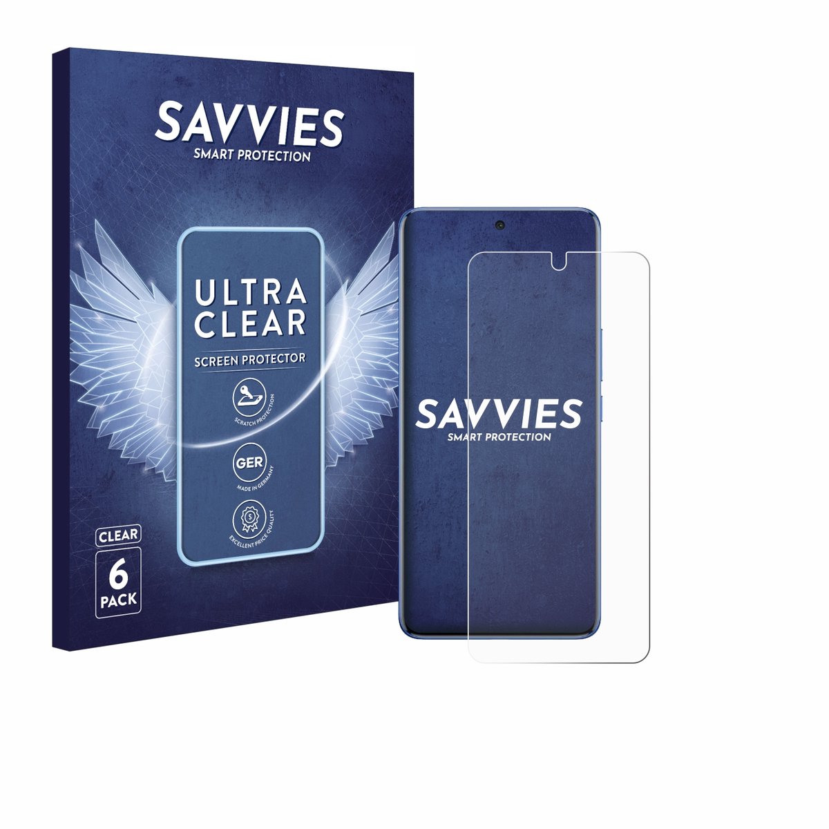 Savvies - Screenprotector voor Vivo V60 Lite - Folie Beschermfolie transparant 6 Stuks