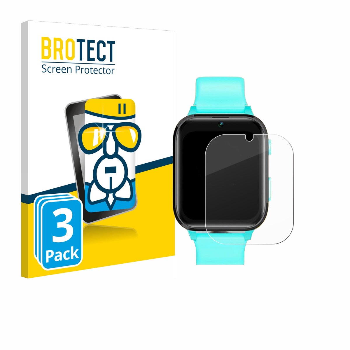 Screenprotector 3 Stuks voor Clleylise Kids Smartwatch 1.7" Beschermglas transparant
