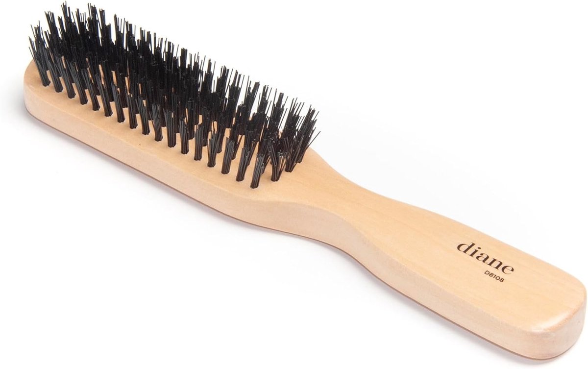 Extra stevige styling borstel met nylon haren en houten handvat