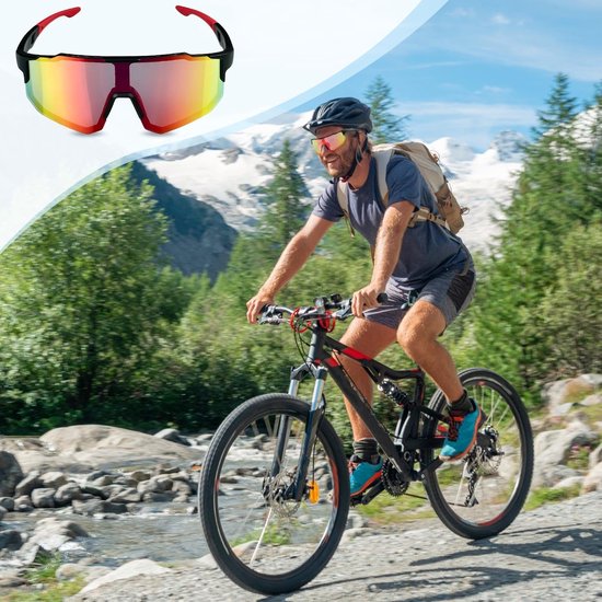 2x Gepolariseerde Sportbril - Winddicht en UV400 Bescherming voor Fietsen, Hardlopen, Skiën — afbeelding 2