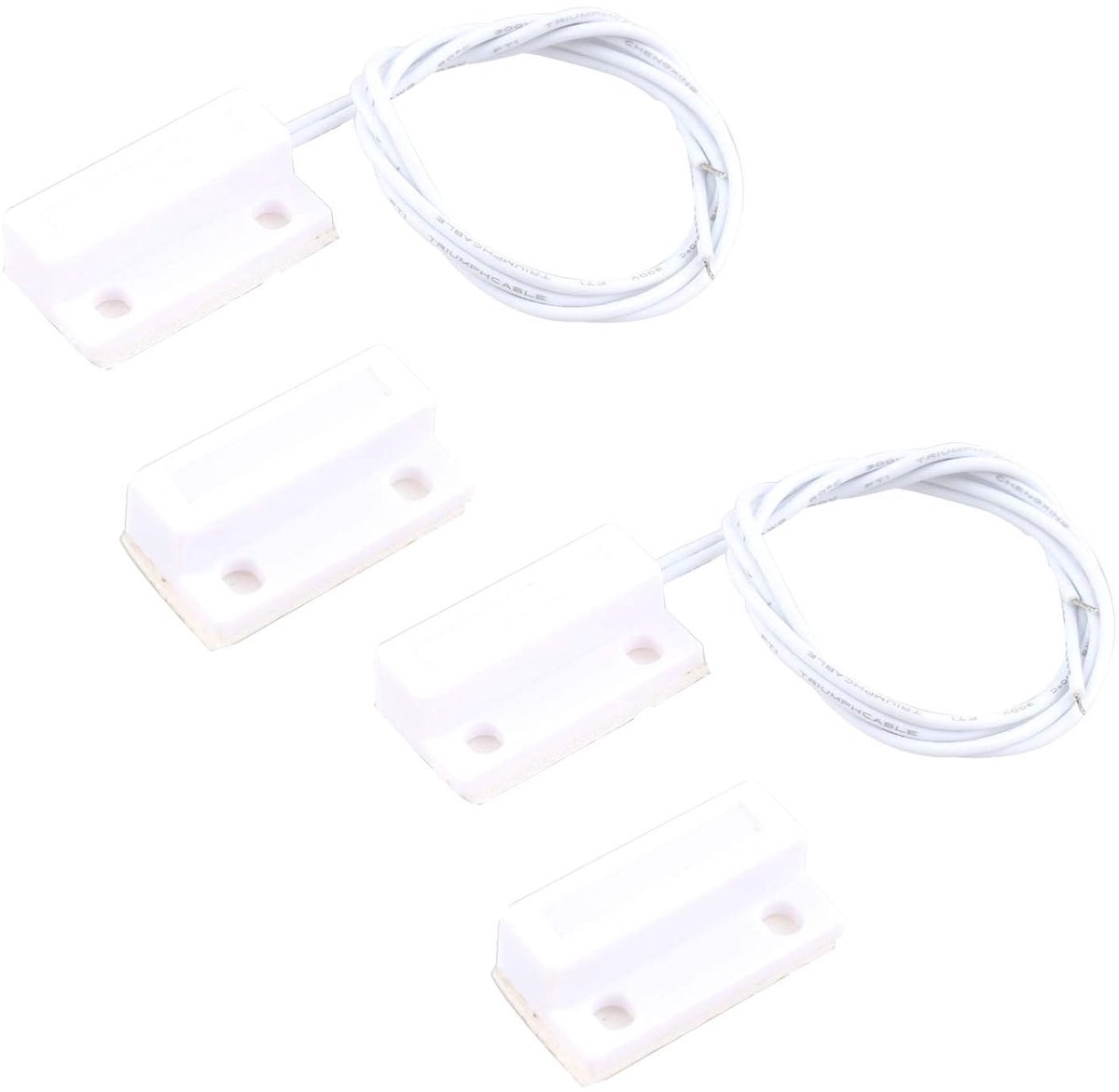 2 Stuks Voorbedrade Magnetische Deur- en Raamsensor voor Alarmsystemen