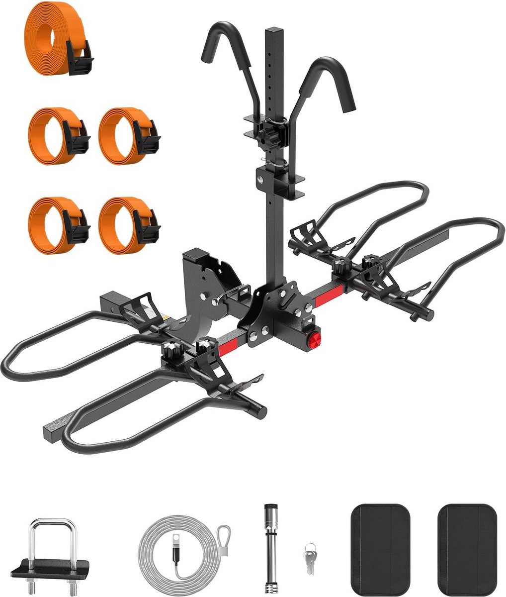 Basic opvouwbare fietsendrager voor 2 (elektrische) fietsen of fatbikes