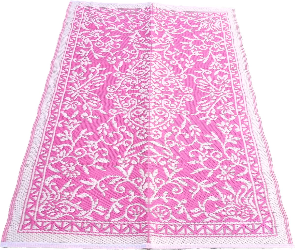 plastic buitenkleed-vloerkleed 120x180cm roze japanse bloem