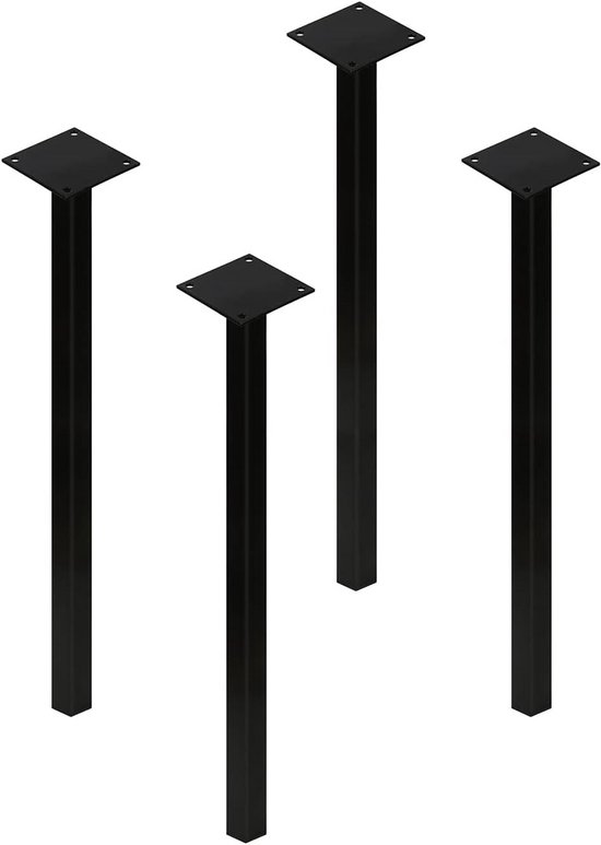 Verstelbare Meubelpoten Zwart Metaal Set Van 4 90 Cm Hoog