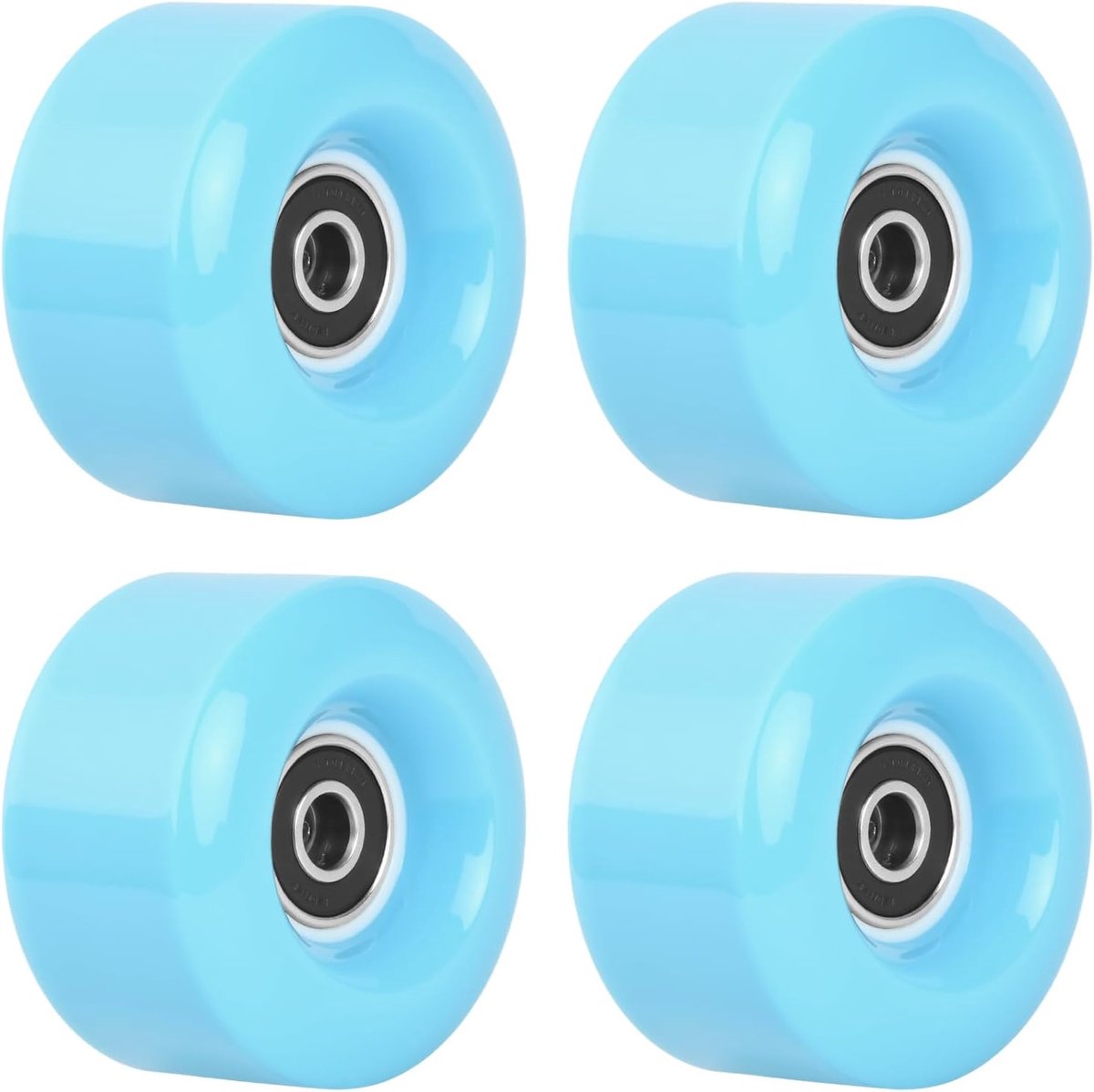 Dubbele rij rolschaats wielen met lagers Set van 4 accessoires 58 x 32 mm PU wielen Skateboard vervanging Blauw