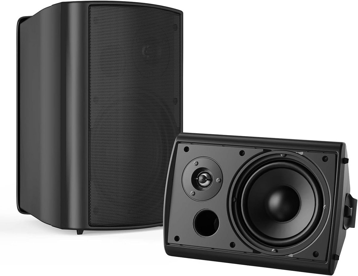 Waterdichte 6,5 inch Outdoor Bluetooth Luidsprekers met Muurbeugel - Zwart