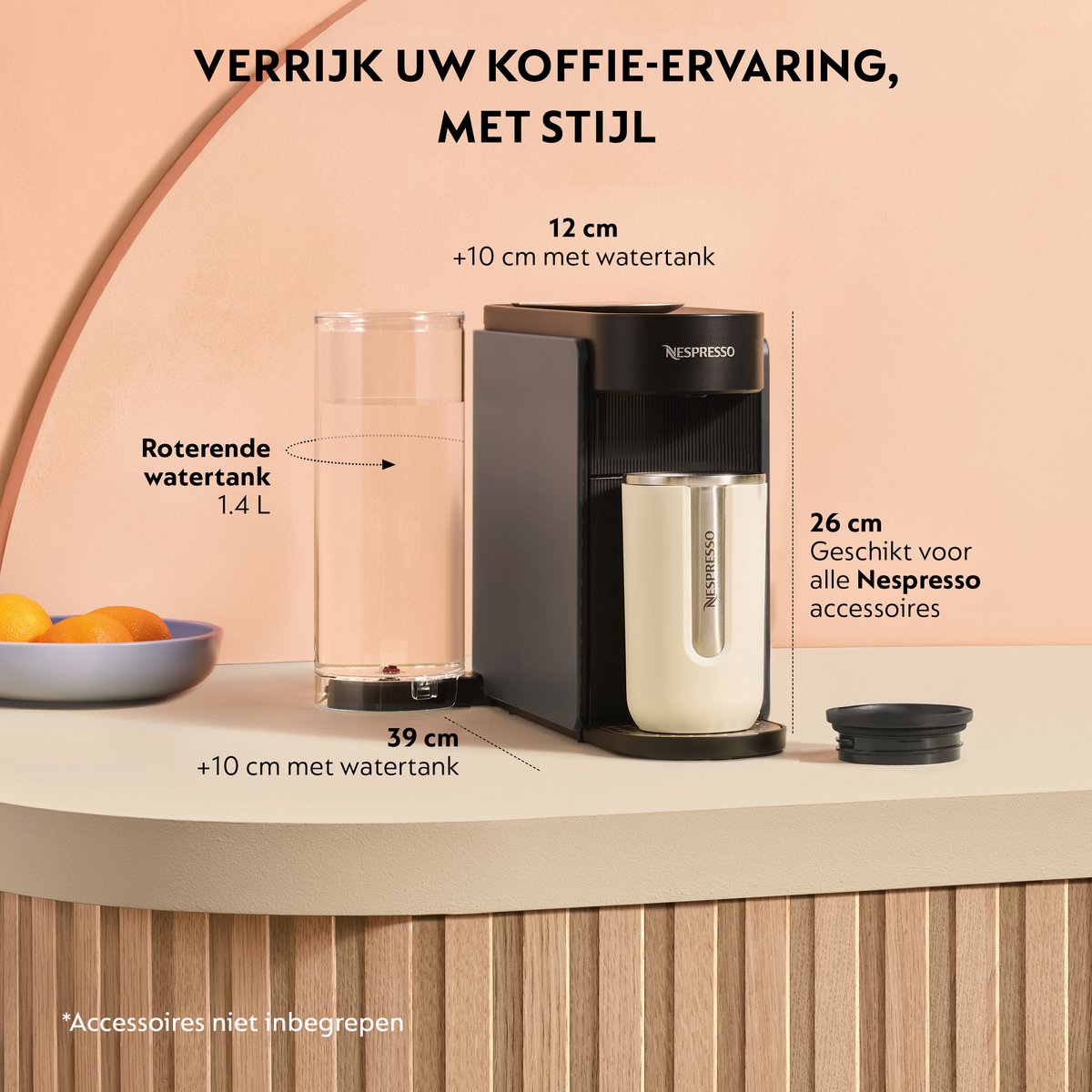 De'Longhi Nespresso Vertuo Up ENV200.GY - KoffieCupmachine - 1.4 L - Snel Opgewarmd - Antraciet thumbnail 4