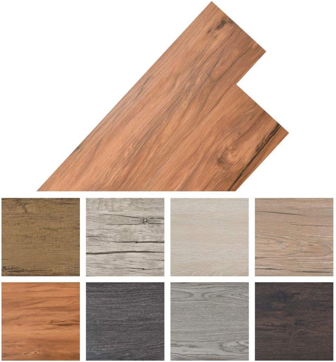 Zelfklevende PVC Laminaat Vloerplanken 5m² Houtlook Ulme Natuur 2mm - Waterdicht & Slijtva