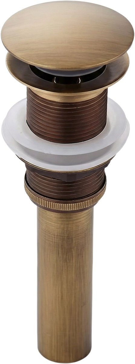 JustValue - Wastafel Afvoerplug - Click-Clack - Retro Brons - Messing - Anti-Blokkering - Corrosiebestendig - 0.4kg
