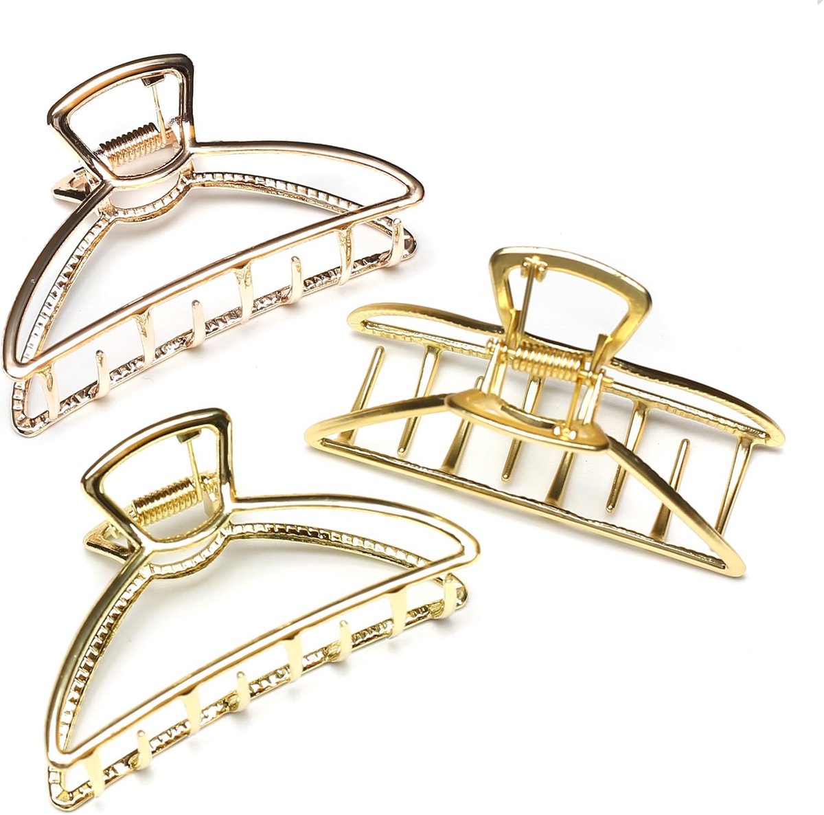 Grote Elegante Metalen Haarclip Dames 8 cm Rosé Goud Haarspeld Hoofdtooi