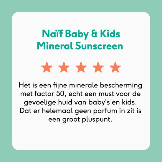 Naïf Minerale Zonnebrand - Zonnebrandcrème - SPF50 - Zonder Parfum - Hoge UVA/UVB Bescherming - 2x100ml